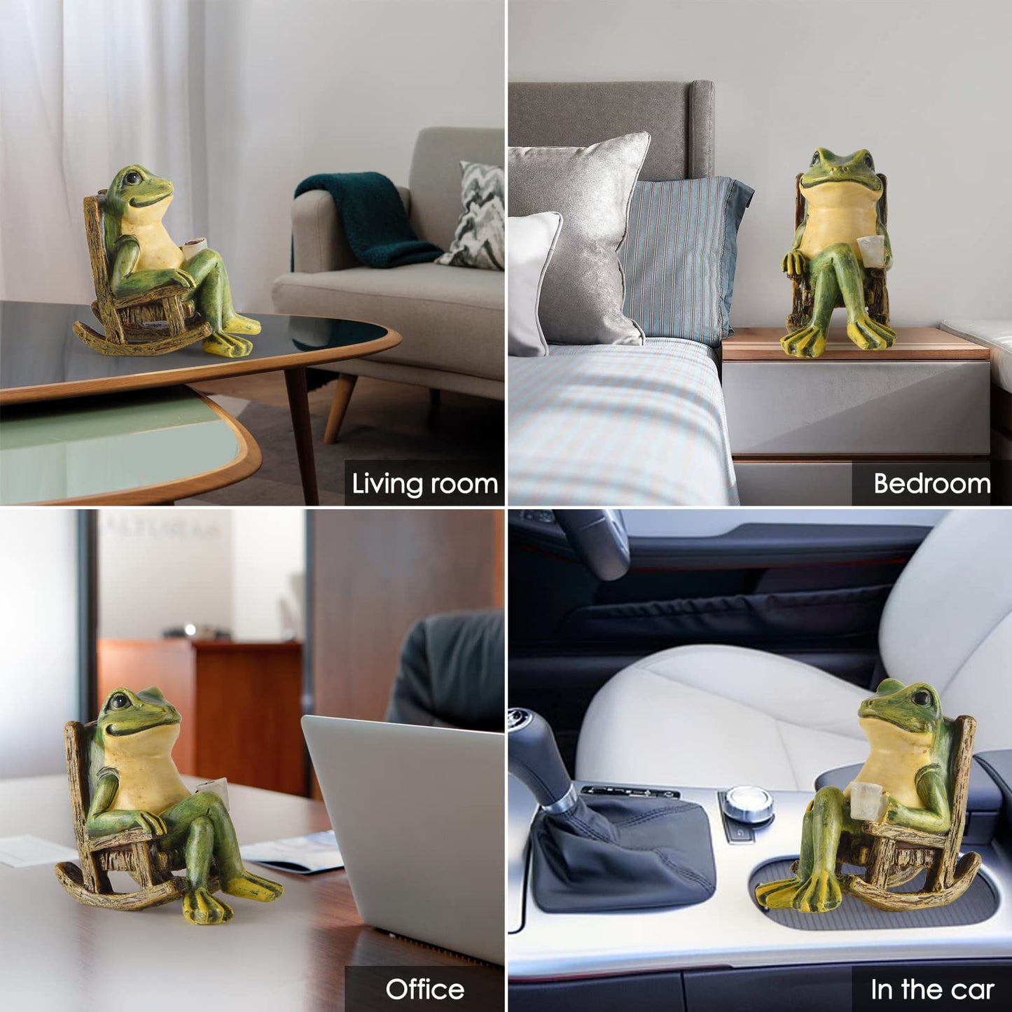 FOXMIS Miniature Frog Garden Statue Mom Gifts Home Decorations Fairy Garden Accessories Outdoor Lights Solar Garden Frog Decor Art Housewarming Gift for Patio,Yard,Lawn Ornament,3.89"x2.36"x3.93 - CookCave