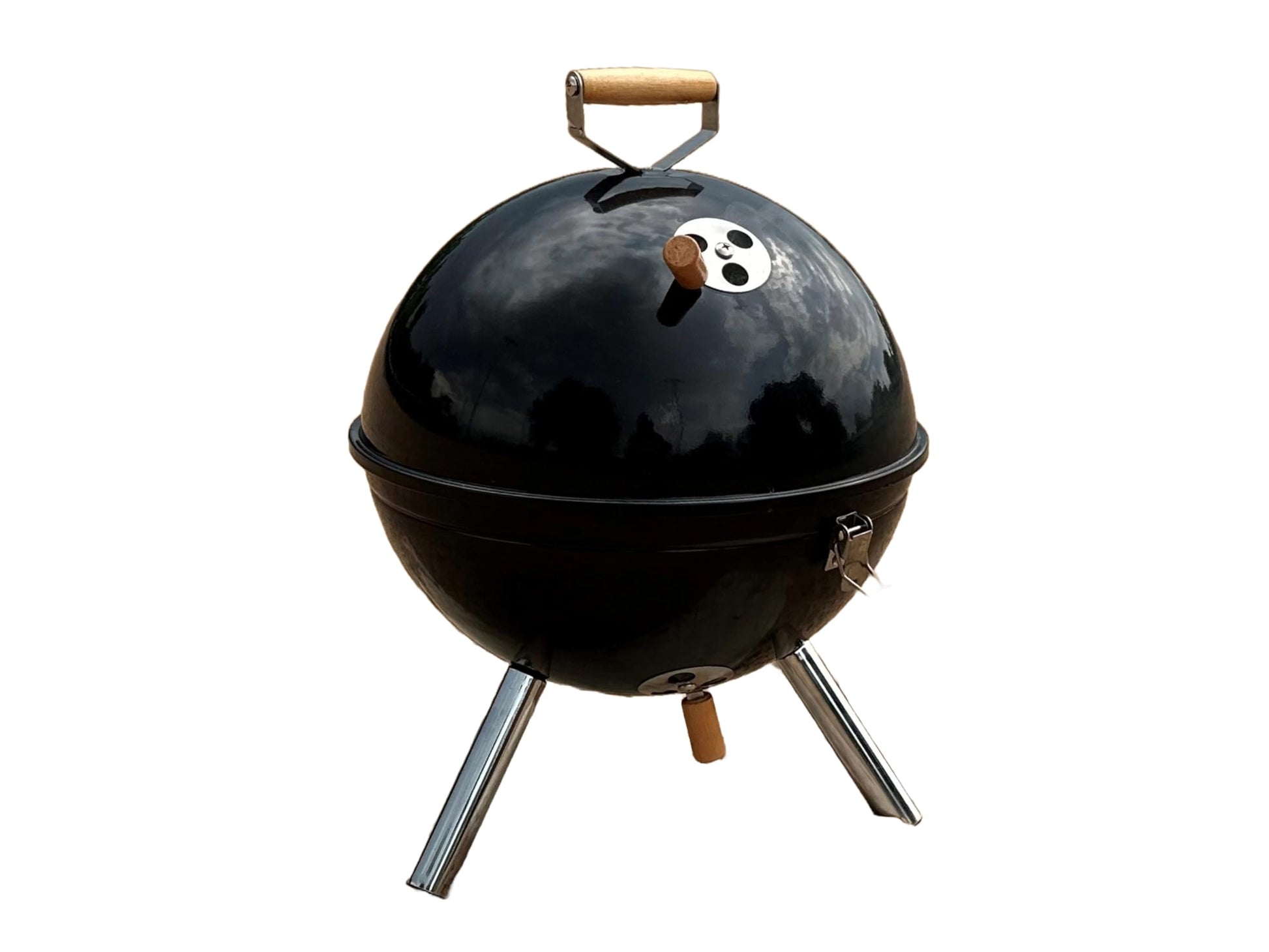 Freedom Stove 12 Inch Portable Outdoor Charcoal Grill - Lightweight - Latching Lid - Tailgating, Camping, Family Gatherings - Black - CookCave