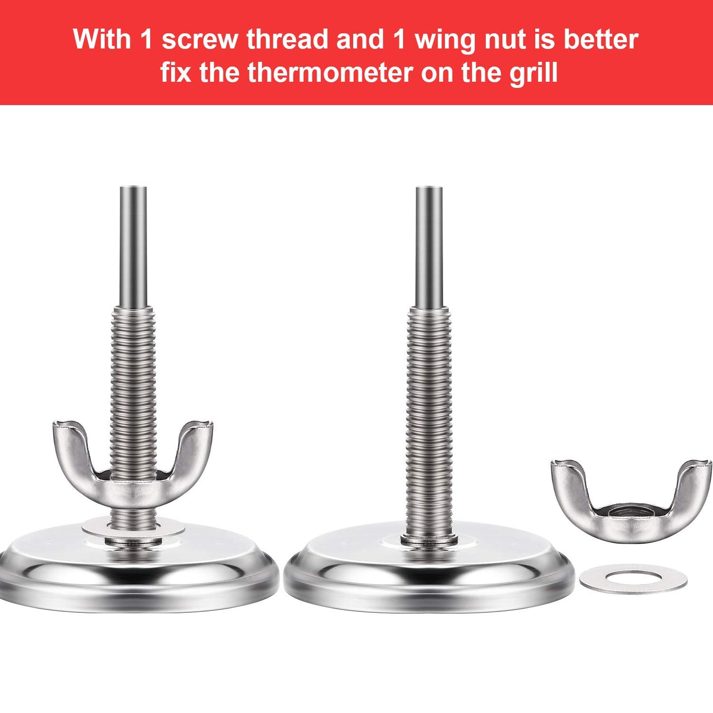 Frienda 3 Packs Charcoal Grill Temperature Gauge Thermometer Gauge Wood Barbecue Charcoal Grill Thermometer Heat Indicator for Lamb Beef Meat Cooking, 2-3/8 Inch Dial and 2-7/8 Inch Stem - CookCave