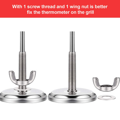 Frienda 3 Packs Charcoal Grill Temperature Gauge Thermometer Gauge Wood Barbecue Charcoal Grill Thermometer Heat Indicator for Lamb Beef Meat Cooking, 2-3/8 Inch Dial and 2-7/8 Inch Stem - CookCave