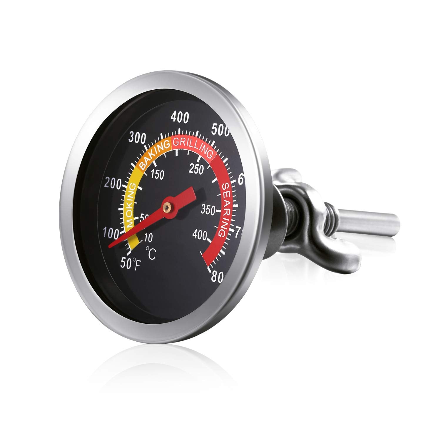 Frienda 3 Packs Charcoal Grill Temperature Gauge Thermometer Gauge Wood Barbecue Charcoal Grill Thermometer Heat Indicator for Lamb Beef Meat Cooking, 2-3/8 Inch Dial and 2-7/8 Inch Stem - CookCave