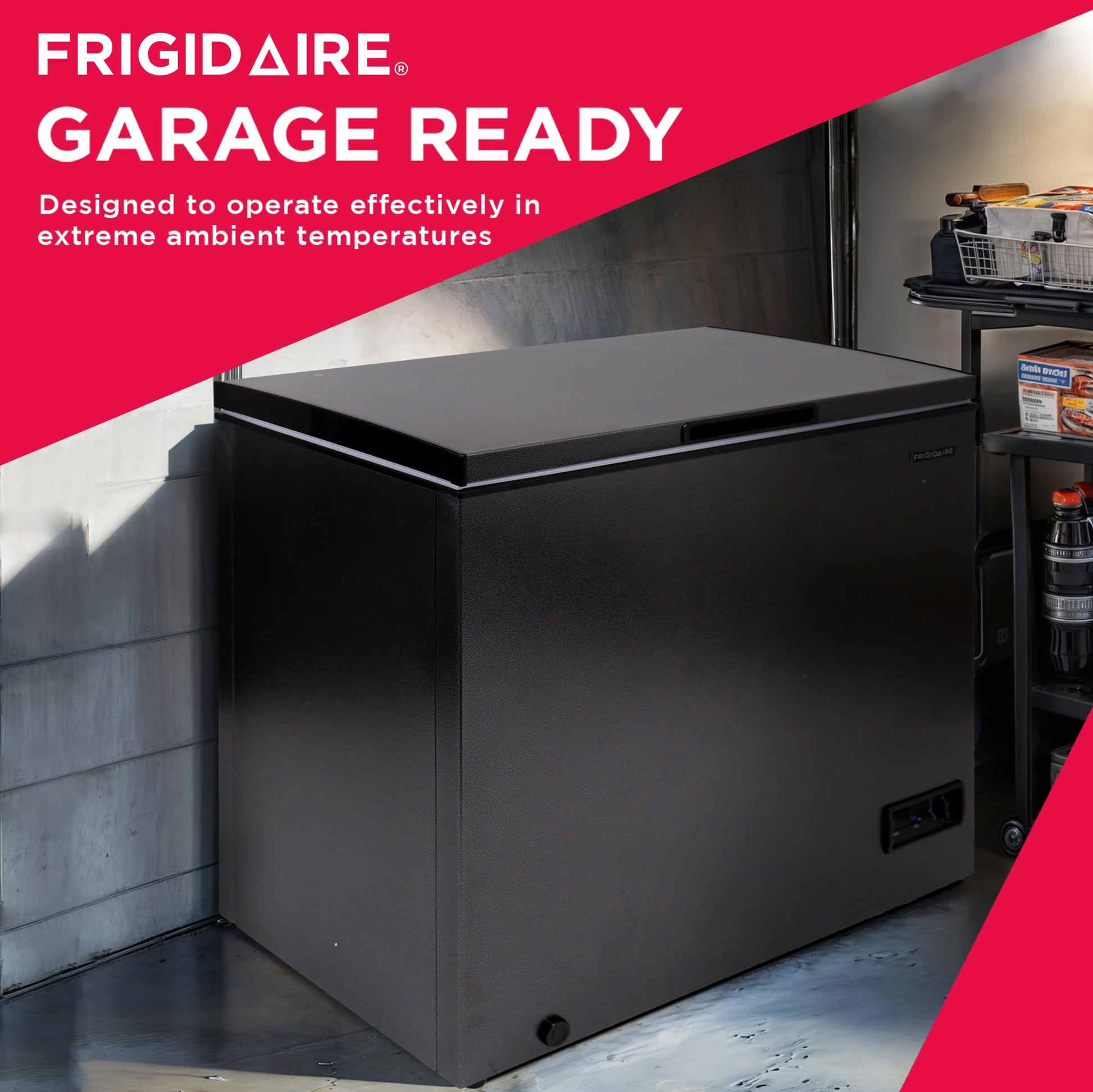 Frigidaire Chest Deep Freezer, 7 Cu. Ft. Capacity, Granita Rugged Design-Adjustable Thermostat-Removable Vinyl Coated Wire Basket-Easy Defrost Drain - CookCave