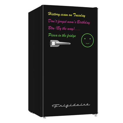 Frigidaire EFR331 Single Door Compact Refrigerator - Adjustable Thermostat Control - Reversible Doors - Front Blackboard, Write and Erase - Ideal for Dorm, Office, RV, Room - Black, 3.2 Cubic Feet - CookCave