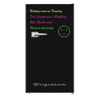 Frigidaire EFR331 Single Door Compact Refrigerator - Adjustable Thermostat Control - Reversible Doors - Front Blackboard, Write and Erase - Ideal for Dorm, Office, RV, Room - Black, 3.2 Cubic Feet - CookCave