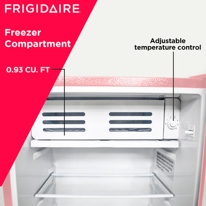 Frigidaire EFR376 Retro Bar Fridge Refrigerator with Side Bottle Opener, 3.2 cu. Ft, Pink/Coral - CookCave