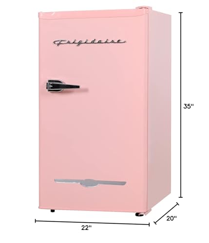 Frigidaire EFR376 Retro Bar Fridge Refrigerator with Side Bottle Opener, 3.2 cu. Ft, Pink/Coral - CookCave