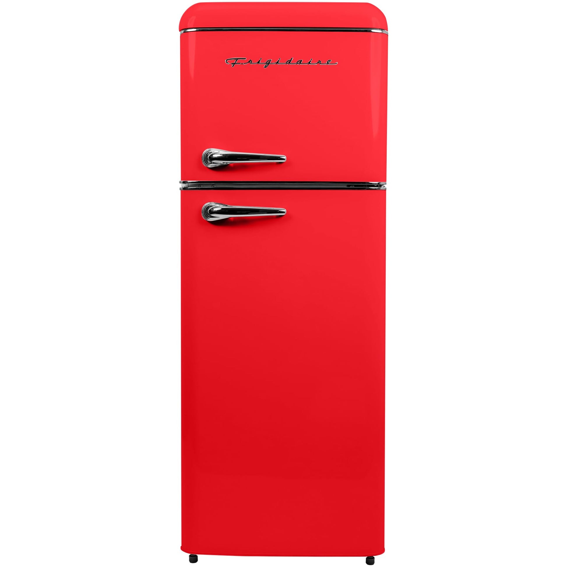 Frigidaire EFR756, 2 Door Apartment Size RETRO Refrigerator with Top Freezer, Chrome Handles, 7.5 cu ft - CookCave