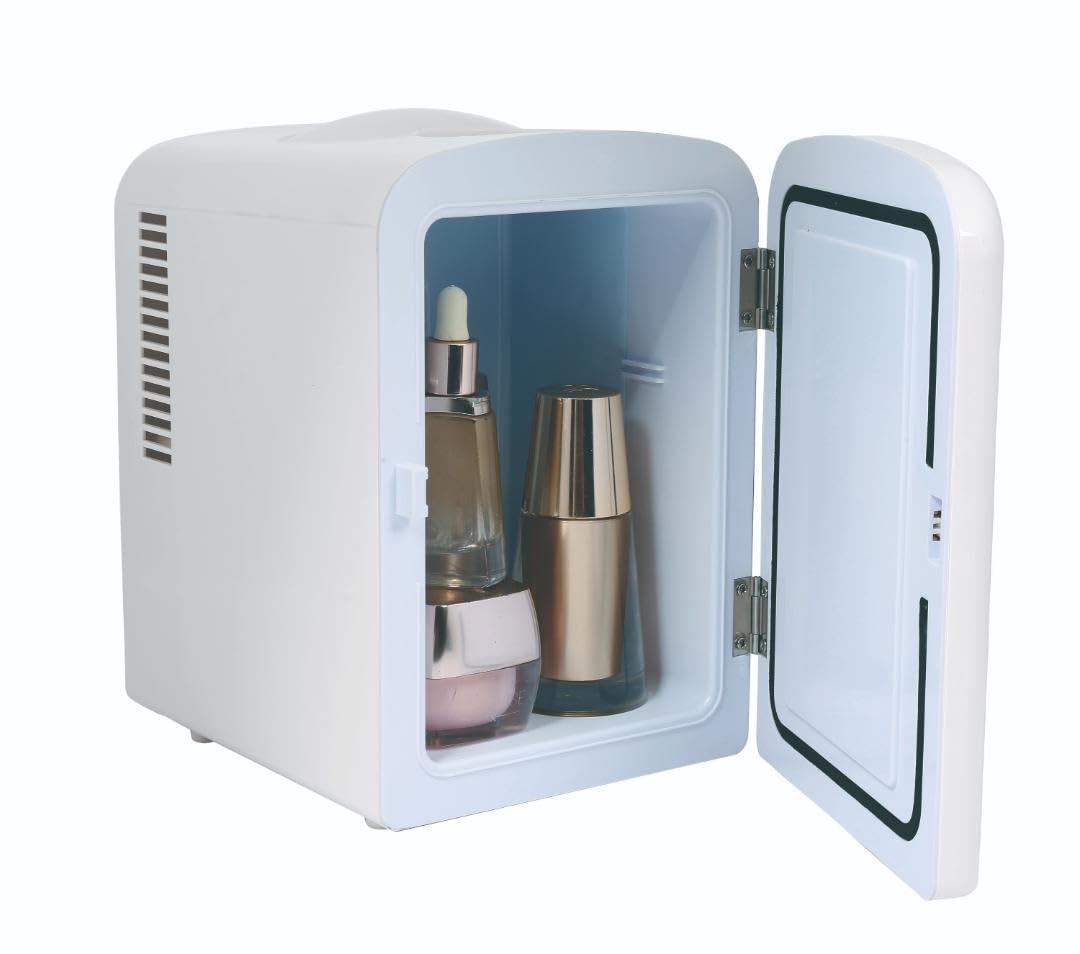 Frigidaire Mini Portable Compact Personal Fridge Cooler, 4 Liter Capacity Chills Six 12 oz Cans, 100% Freon-Free & Eco Friendly, Includes Plugs for Home Outlet & 12V Car Charger - White - CookCave