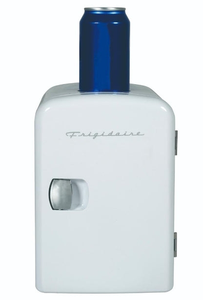 Frigidaire Mini Portable Compact Personal Fridge Cooler, 4 Liter Capacity Chills Six 12 oz Cans, 100% Freon-Free & Eco Friendly, Includes Plugs for Home Outlet & 12V Car Charger - White - CookCave