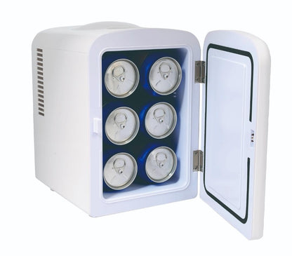 Frigidaire Mini Portable Compact Personal Fridge Cooler, 4 Liter Capacity Chills Six 12 oz Cans, 100% Freon-Free & Eco Friendly, Includes Plugs for Home Outlet & 12V Car Charger - White - CookCave