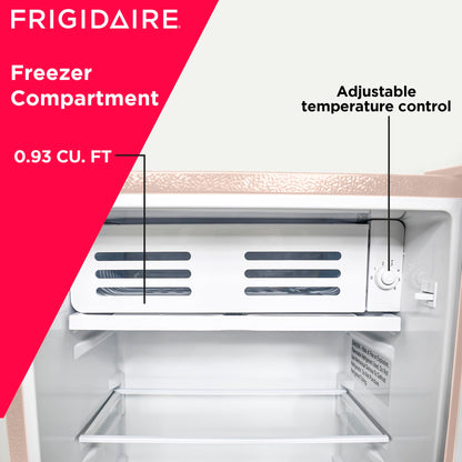 Frigidaire Retro Compact Fridge with Chiller, 3.2 cu ft Countertop Fridge with Built-In Bottle Opener, Compact Refrigerator for Office, Bedroom, Dorm Room or Cabin - 16.5" D x 19" W x 31" H (Coral) - CookCave