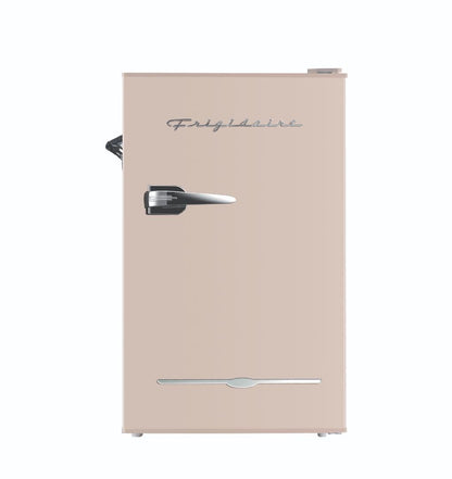 Frigidaire Retro Compact Fridge with Chiller, 3.2 cu ft Countertop Fridge with Built-In Bottle Opener, Compact Refrigerator for Office, Bedroom, Dorm Room or Cabin - 16.5" D x 19" W x 31" H (Coral) - CookCave
