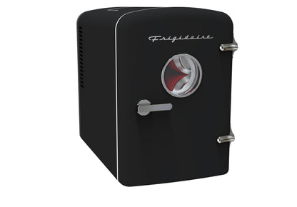 Frigidaire Retro Mini Personal Fridge Cooler, Holds up to 9 Cans, Portable & Compact, AC Plug & 12V Car Charger – Black - CookCave