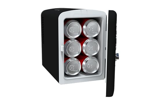 Frigidaire Retro Mini Personal Fridge Cooler, Holds up to 9 Cans, Portable & Compact, AC Plug & 12V Car Charger – Black - CookCave