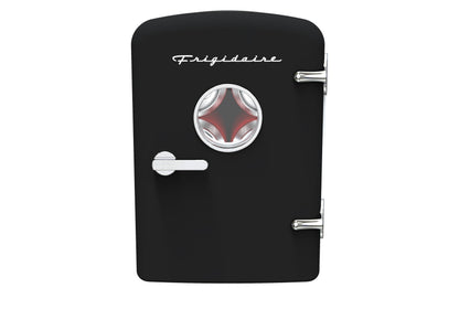 Frigidaire Retro Mini Personal Fridge Cooler, Holds up to 9 Cans, Portable & Compact, AC Plug & 12V Car Charger – Black - CookCave