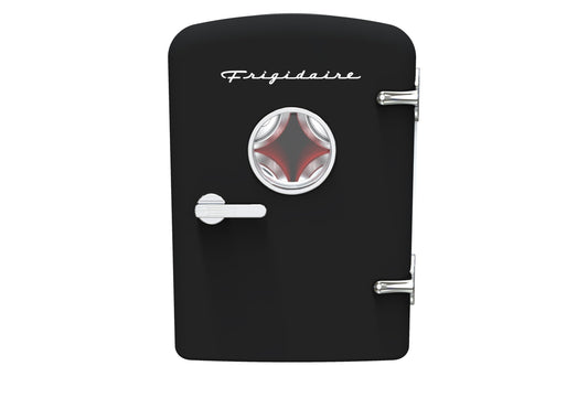 Frigidaire Retro Mini Personal Fridge Cooler, Holds up to 9 Cans, Portable & Compact, AC Plug & 12V Car Charger – Black - CookCave