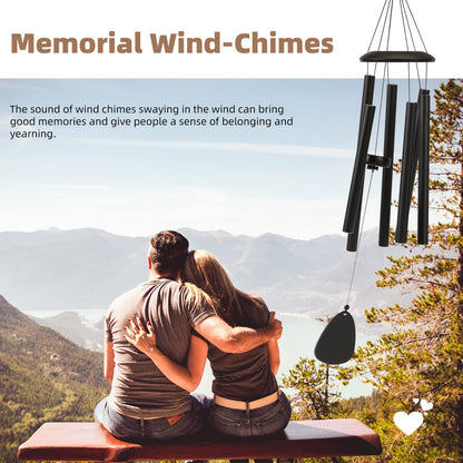 FSVGYY Wind-Chimes-Outdoor-Large-Decor, Deep Tone Soothing Melodic Tones Windchimes, Wind Chimes for Outside, Memorial Wind Chime Best Gift for Mom Women Grandma Neighbors（32" Black） - CookCave