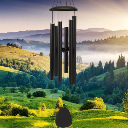 FSVGYY Wind-Chimes-Outdoor-Large-Decor, Deep Tone Soothing Melodic Tones Windchimes, Wind Chimes for Outside, Memorial Wind Chime Best Gift for Mom Women Grandma Neighbors（32" Black） - CookCave