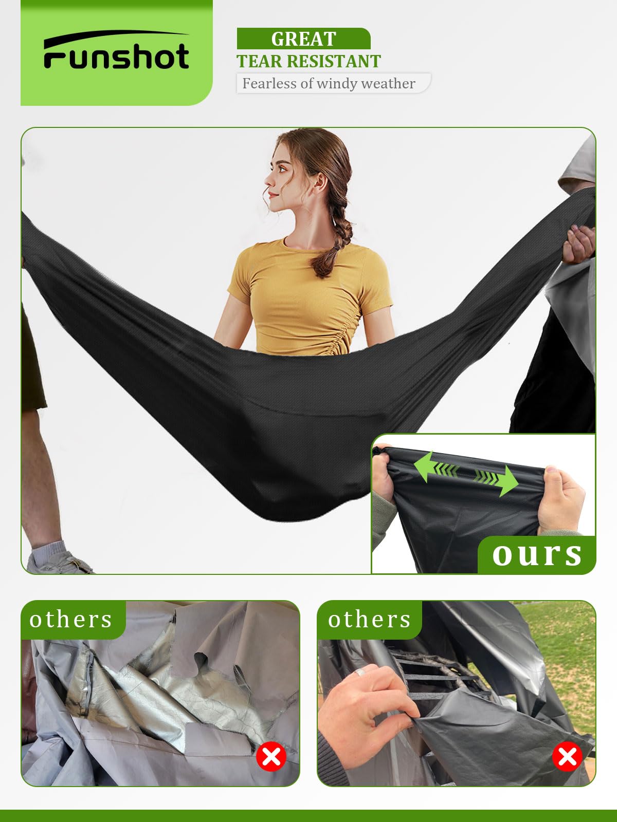 Funshot Patio Egg Chair Cover Waterproof, 91” x 80” Double Egg Chair Cover, Extra Large Hanging Swing Egg Chair Covers for Outdoor Furniture, Windproof, Black - CookCave