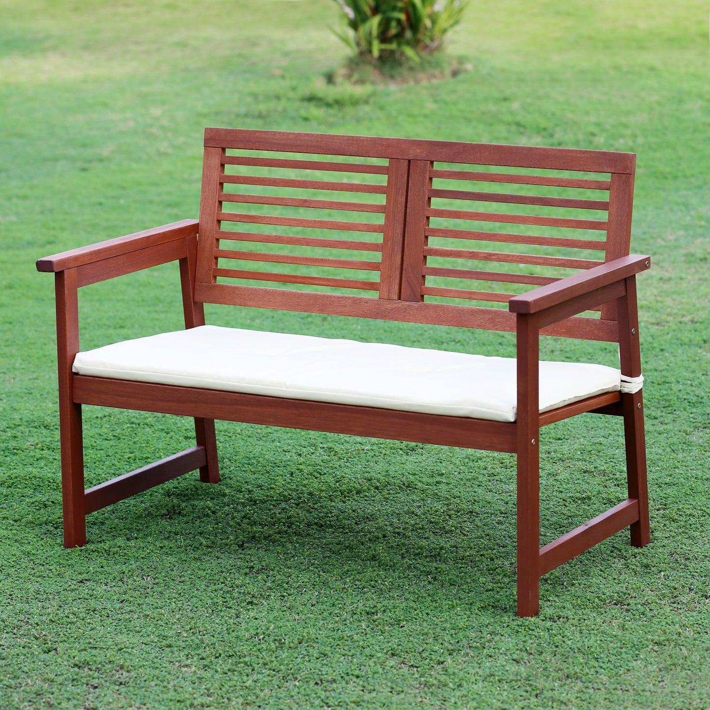 Furinno FG161167 Tioman Hardwood Outdoor Bench in Teak Oil, Natural - CookCave