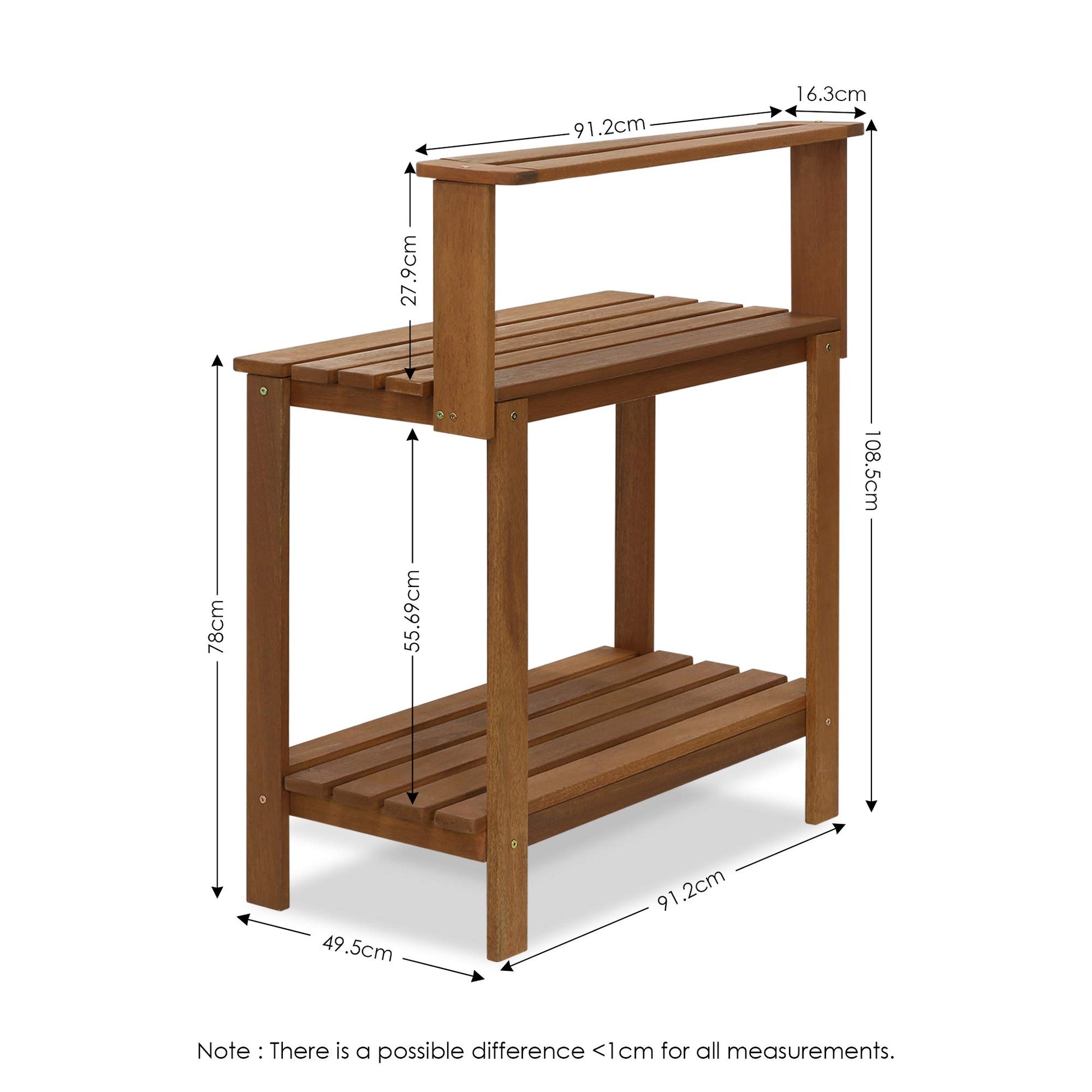 Furinno FG17478 Tioman Outdoor Patio Furniture Hardwood Potting Bench, Natural - CookCave