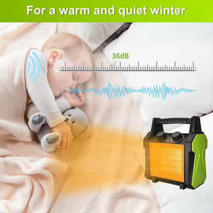 Gardtech Outdoor Heater for Patio, Electric Space heater with Overheat Protection, 1500W Fast Heat PTC Ceramic Portable Garage Heater for Workshop, Greenhouse - CookCave