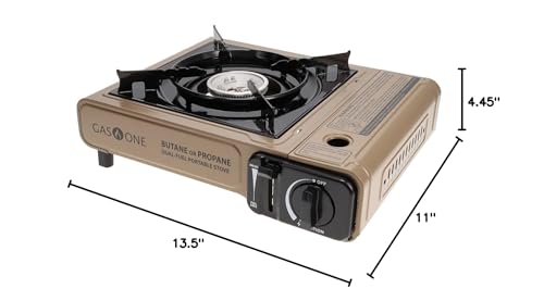 Gas One GS-3400P Propane or Butane Stove Dual Fuel Stove Portable Camping Stove - Patented - with Carrying Case Great for Emergency Preparedness Kit - CookCave