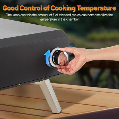 Gas Pizza Oven Outdoor–16" Pizza Oven with Built-in Thermometer, Electric 360 ° Automatic Rotating Pizza Stone Pizza Oven, with Gas Hose & Regulator, Countertop Pizza Maker, Outdoor Gas Pizza Oven - CookCave