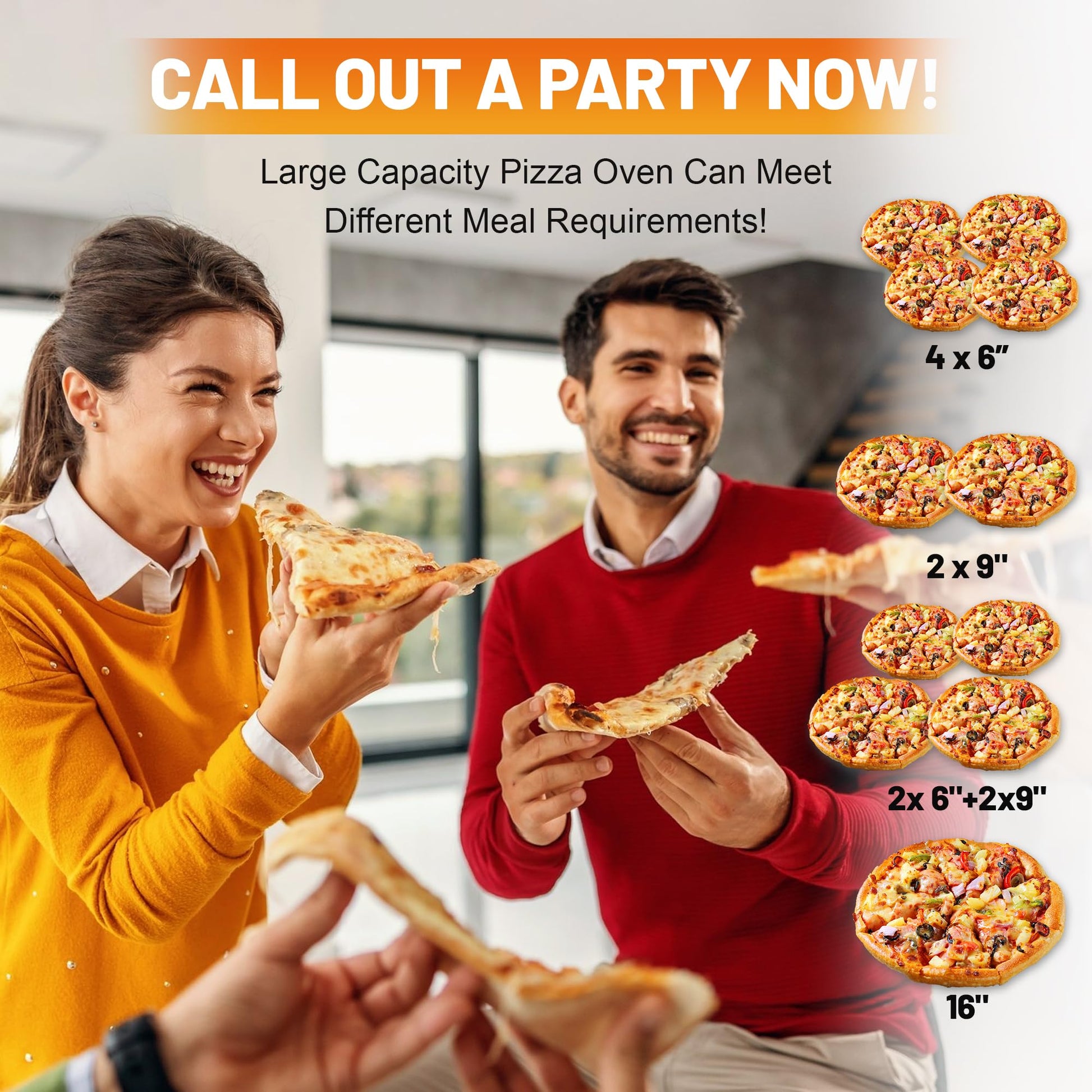 Gas Pizza Oven Outdoor–16" Pizza Oven with Built-in Thermometer, Electric 360 ° Automatic Rotating Pizza Stone Pizza Oven, with Gas Hose & Regulator, Countertop Pizza Maker, Outdoor Gas Pizza Oven - CookCave