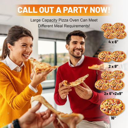 Gas Pizza Oven Outdoor–16" Pizza Oven with Built-in Thermometer, Electric 360 ° Automatic Rotating Pizza Stone Pizza Oven, with Gas Hose & Regulator, Countertop Pizza Maker, Outdoor Gas Pizza Oven - CookCave