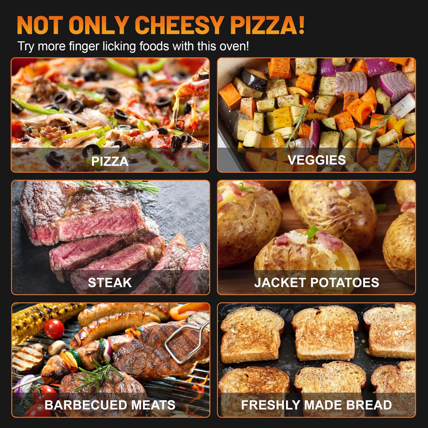 Gas Pizza Oven Outdoor–16" Pizza Oven with Built-in Thermometer, Electric 360 ° Automatic Rotating Pizza Stone Pizza Oven, with Gas Hose & Regulator, Countertop Pizza Maker, Outdoor Gas Pizza Oven - CookCave