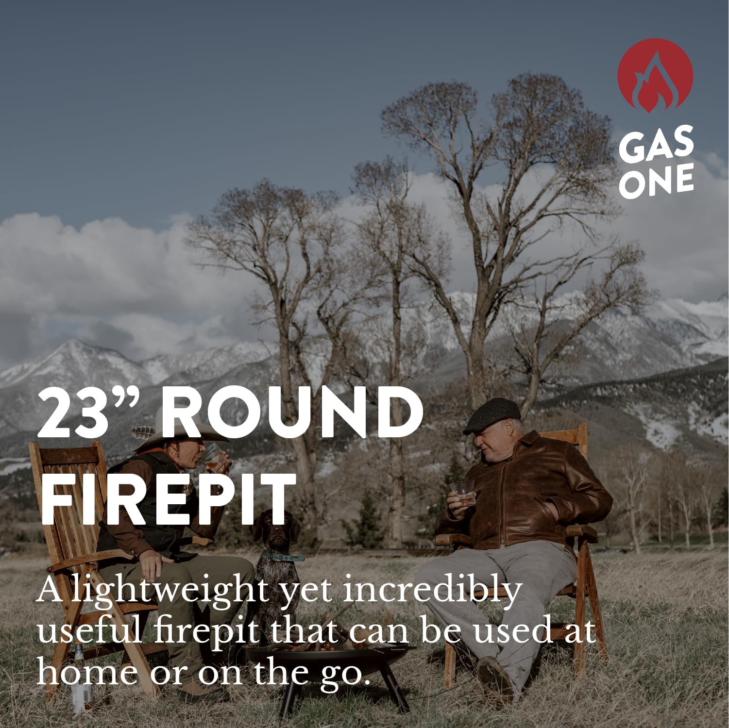 GasOne 23 in Outdoor– Wood Burning Fire Pit – Durable Alloy Steel Fire Pits for Outside – Small Fire Pit for Backyard, Porch, Deck, Camping, BBQ - CookCave