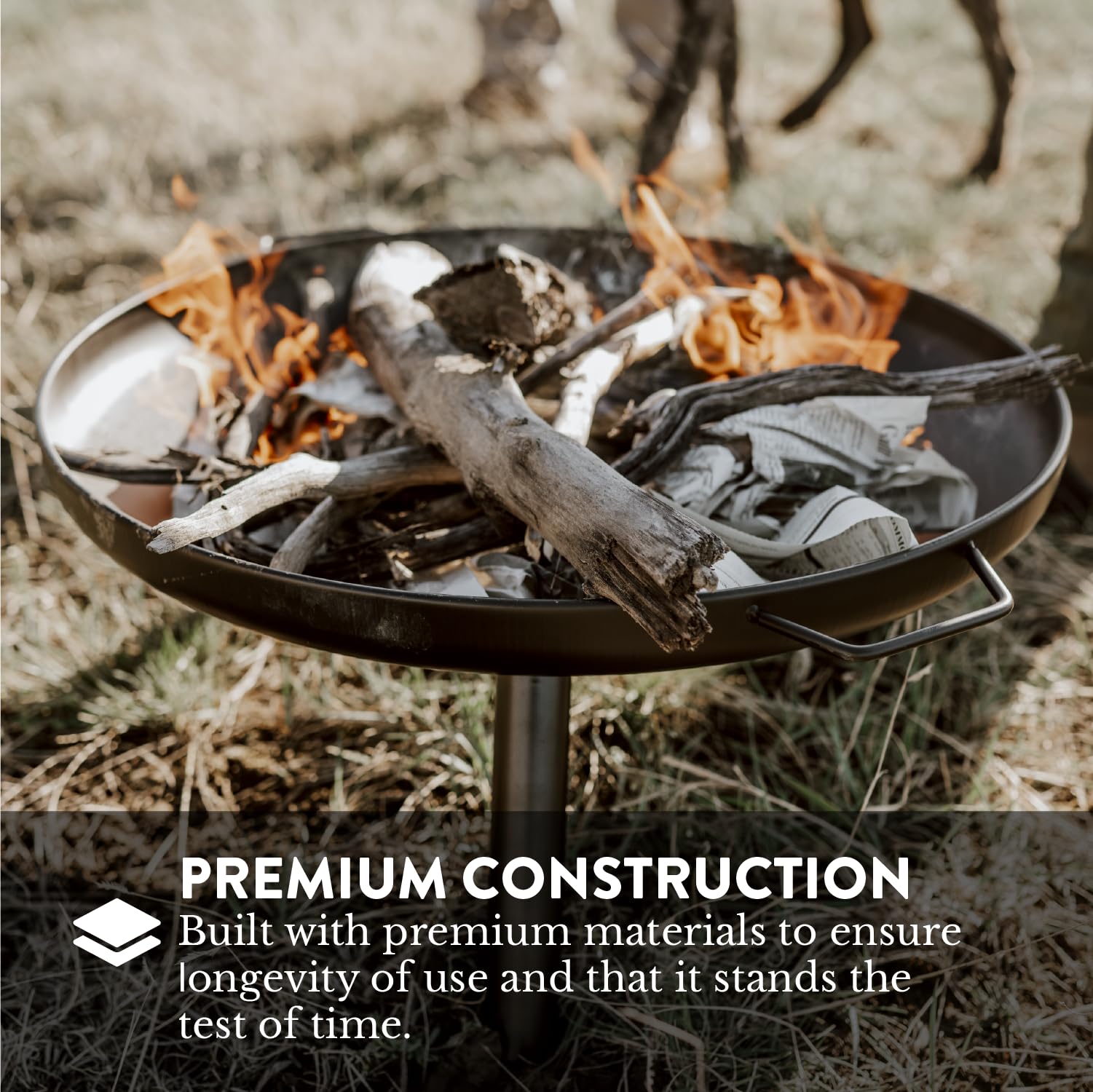GasOne 23 in Outdoor– Wood Burning Fire Pit – Durable Alloy Steel Fire Pits for Outside – Small Fire Pit for Backyard, Porch, Deck, Camping, BBQ - CookCave