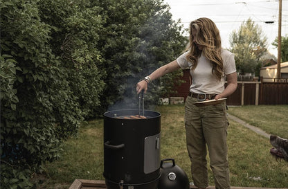 GasOne CSM-18 Vertical Smoker – 18 Inch Heavy Duty Charcoal Smoker – Multipurpose Charcoal BBQ Grill Smoker for Outdoor – Easy Assembly, 1 Access Door Grill with Smoker - CookCave