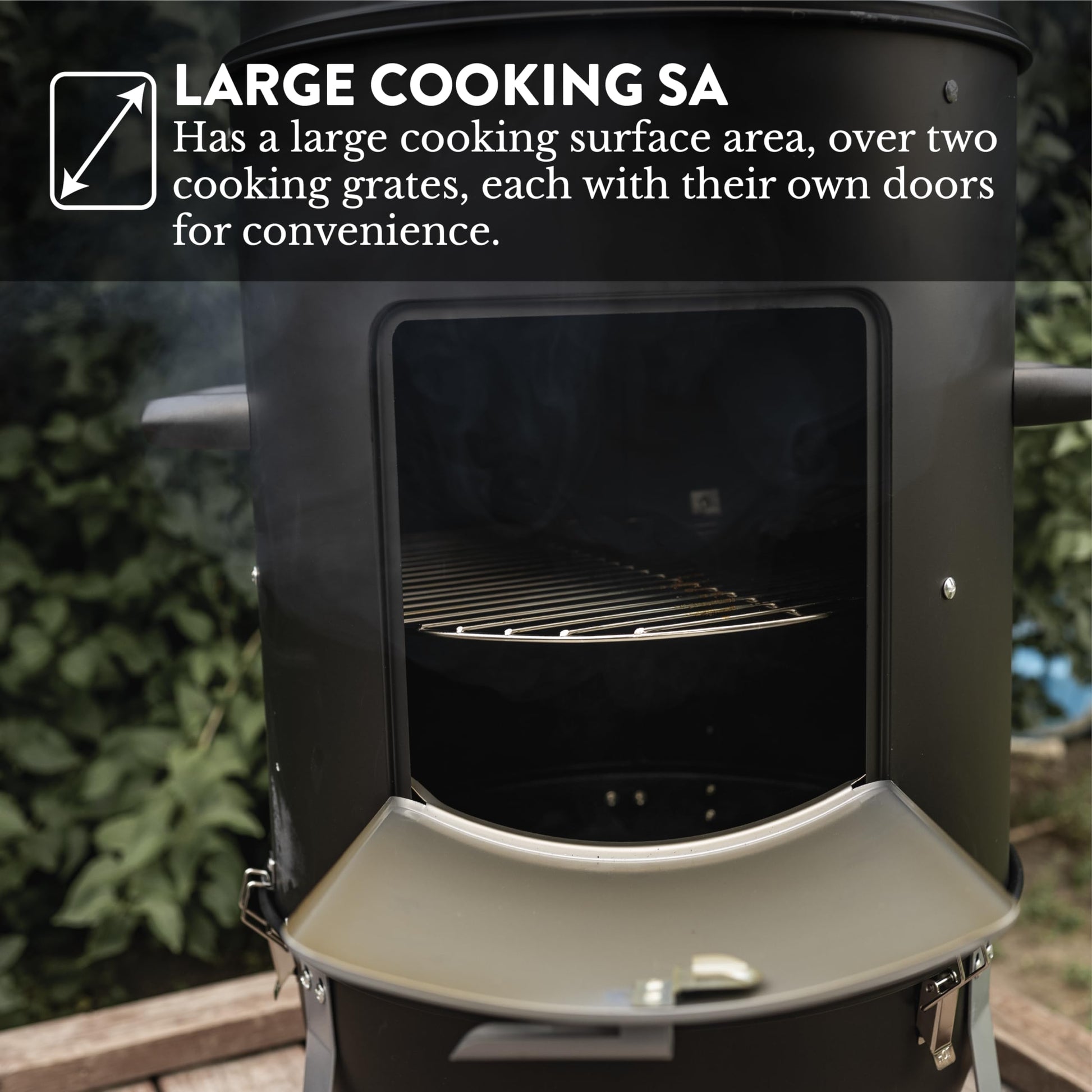 GasOne CSM-18 Vertical Smoker – 18 Inch Heavy Duty Charcoal Smoker – Multipurpose Charcoal BBQ Grill Smoker for Outdoor – Easy Assembly, 1 Access Door Grill with Smoker - CookCave