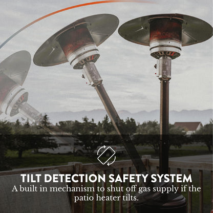 GasOne PH-8000 Outdoor Heaters for Patio – 50,000 BTU Propane Heater Outdoor for Backyard, Terraces, Home Garden – Heavy Duty Gas Powered Outdoor Patio Heater Portable Propane Heater with Wheels - CookCave