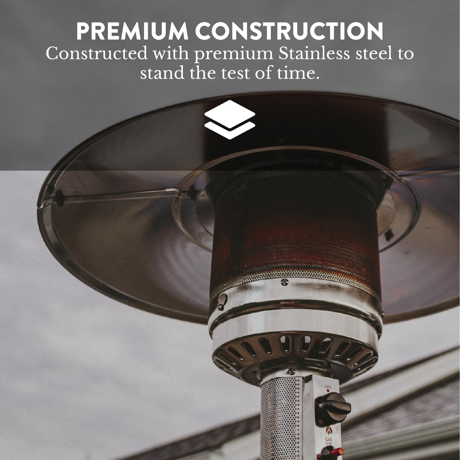 GasOne PH-8000 Outdoor Heaters for Patio – 50,000 BTU Propane Heater Outdoor for Backyard, Terraces, Home Garden – Heavy Duty Gas Powered Outdoor Patio Heater Portable Propane Heater with Wheels - CookCave