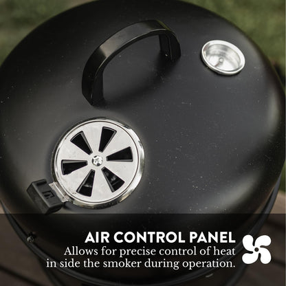 GasOne Vertical Smoker with Thermometer – 16 Inch Heavy Duty Charcoal Smoker – Multipurpose Charcoal BBQ Grill Smoker for Outdoor, Camping – Easy Assembly, 2 Access Doors Grill with Smoker - CookCave