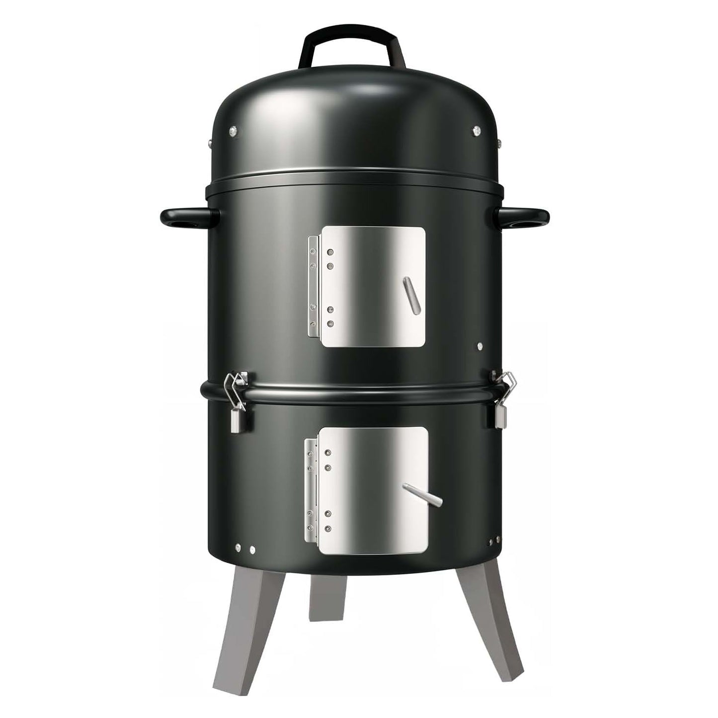 GasOne Vertical Smoker with Thermometer – 16 Inch Heavy Duty Charcoal Smoker – Multipurpose Charcoal BBQ Grill Smoker for Outdoor, Camping – Easy Assembly, 2 Access Doors Grill with Smoker - CookCave