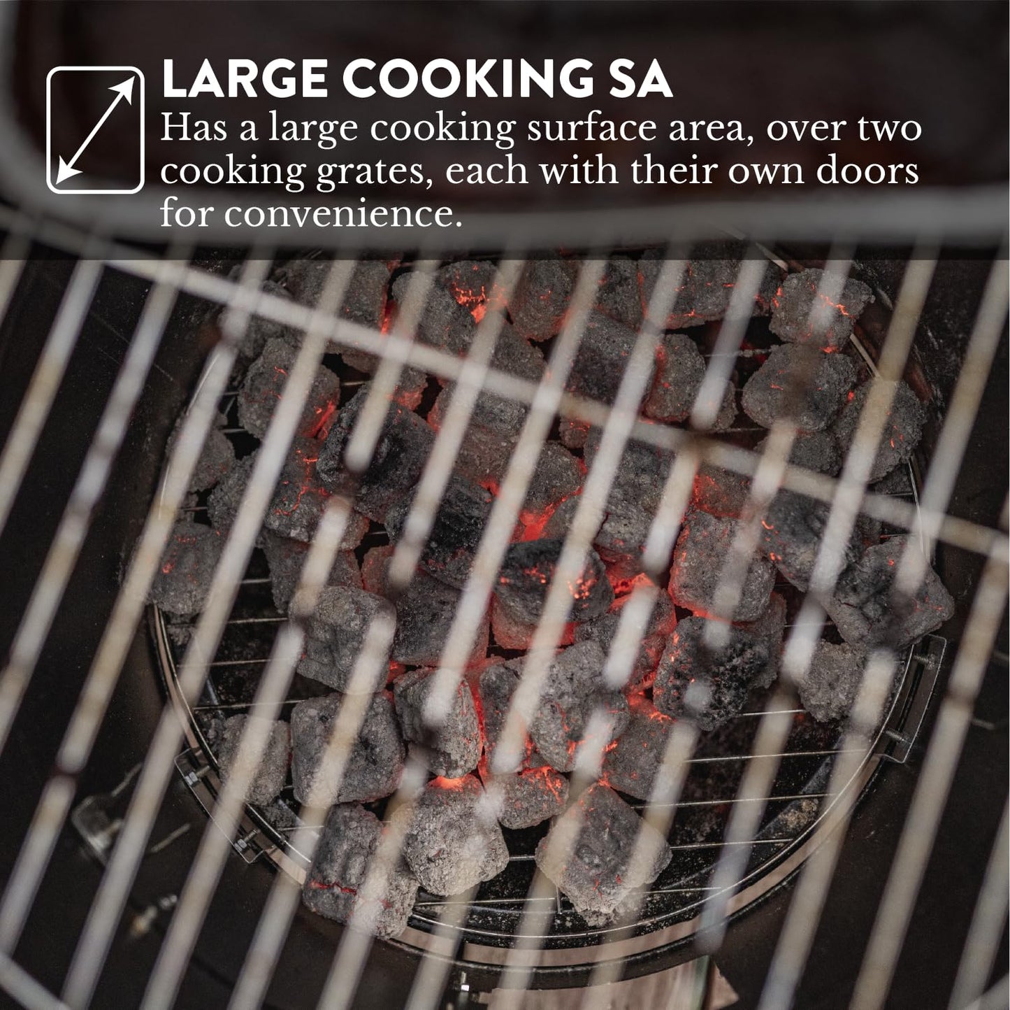 GasOne Vertical Smoker with Thermometer – 16 Inch Heavy Duty Charcoal Smoker – Multipurpose Charcoal BBQ Grill Smoker for Outdoor, Camping – Easy Assembly, 2 Access Doors Grill with Smoker - CookCave