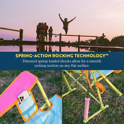 GCI Outdoor Comfort Pro Rocker Camping Chair | Portable Folding Rocking Chair with Durable Armrests & Drink Holder — Sweet Tea - CookCave