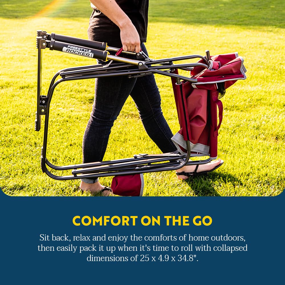 GCI OUTDOOR Freestyle Rocker Outdoor Rocking Chair with Beverage Holder - CookCave