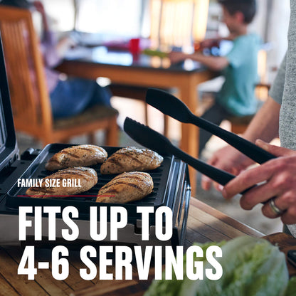 George Foreman Family Size (4-6 Servings), GRD6090B Smokeless-Digital Smart Select, Stainless Steel - CookCave