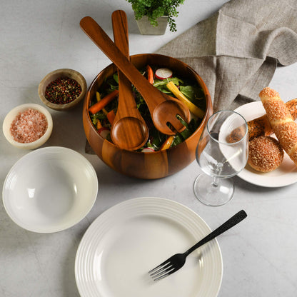 Gibson Home Laurel Acacia Wood Salad Bowl Set, 3 - Piece, Acacia Wood - CookCave