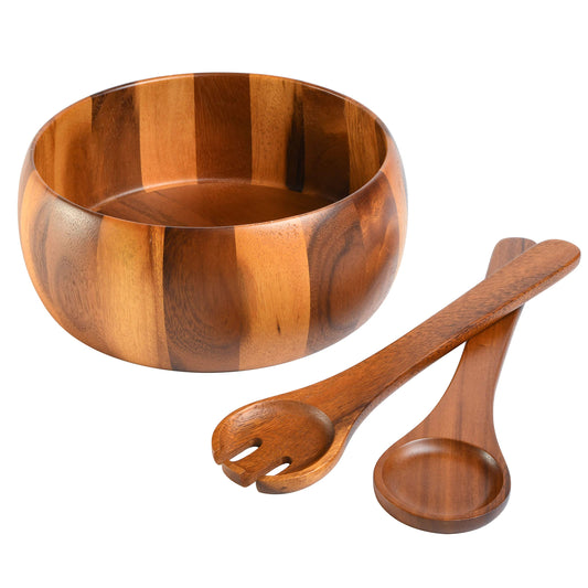 Gibson Home Laurel Acacia Wood Salad Bowl Set, 3 - Piece, Acacia Wood - CookCave