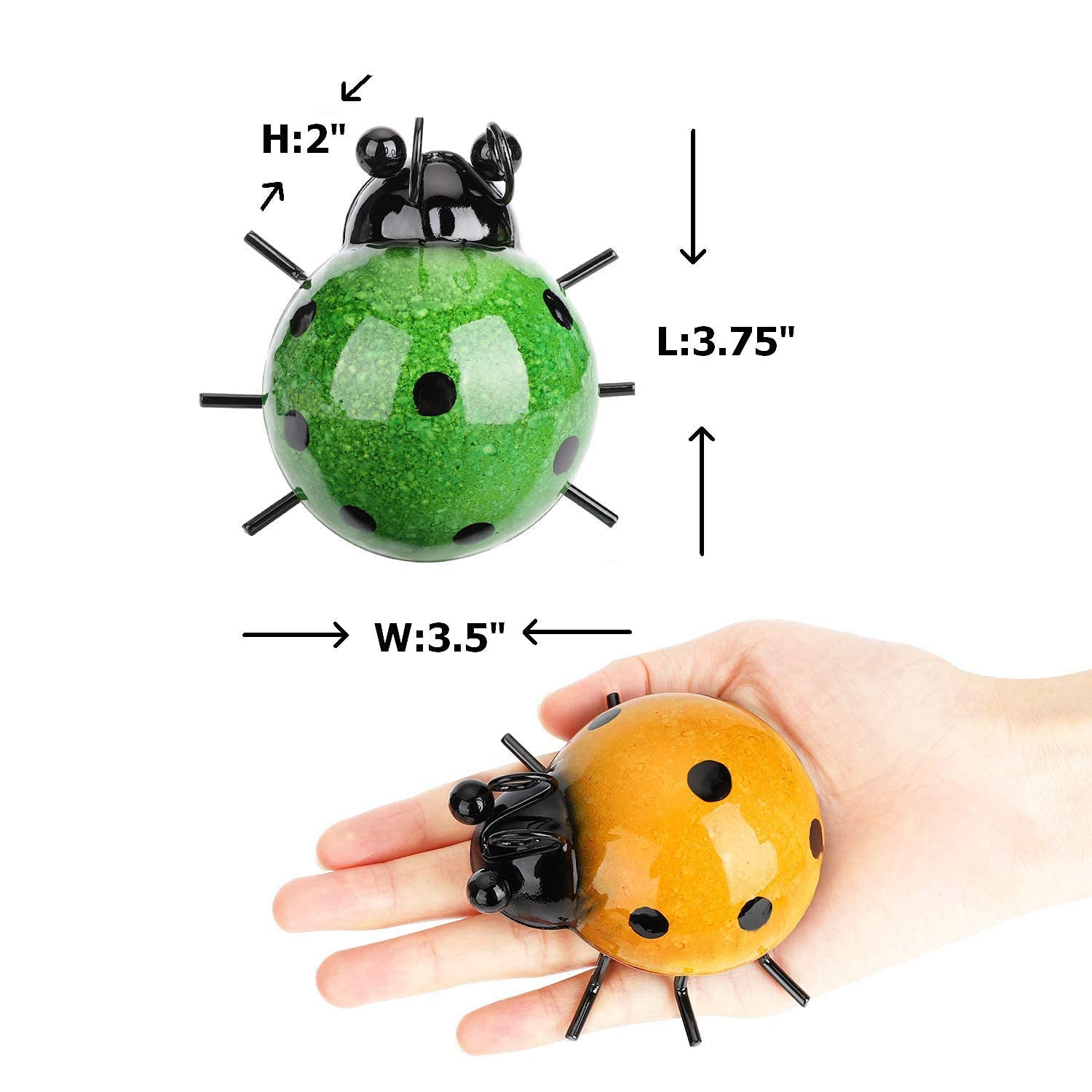GIFTME 5 Metal Garden Wall Art Decorative Set of 4 Cute Ladybugs Outdoor Wall Sculptures - CookCave