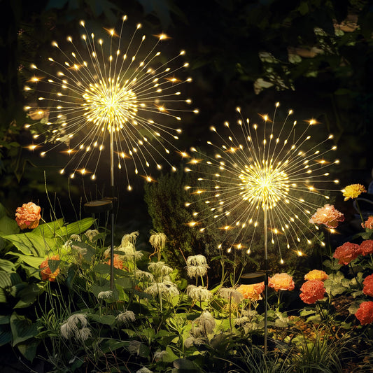 GIGALUMI Garden Outdoor Decor Lights 120LED 2Pack, Solar Garden Lights for Yard Outside Fairy Decorative,Solar Powered for Yard Pathway Flowerbed Planter Balcony Patio Decor（Warm White） - CookCave