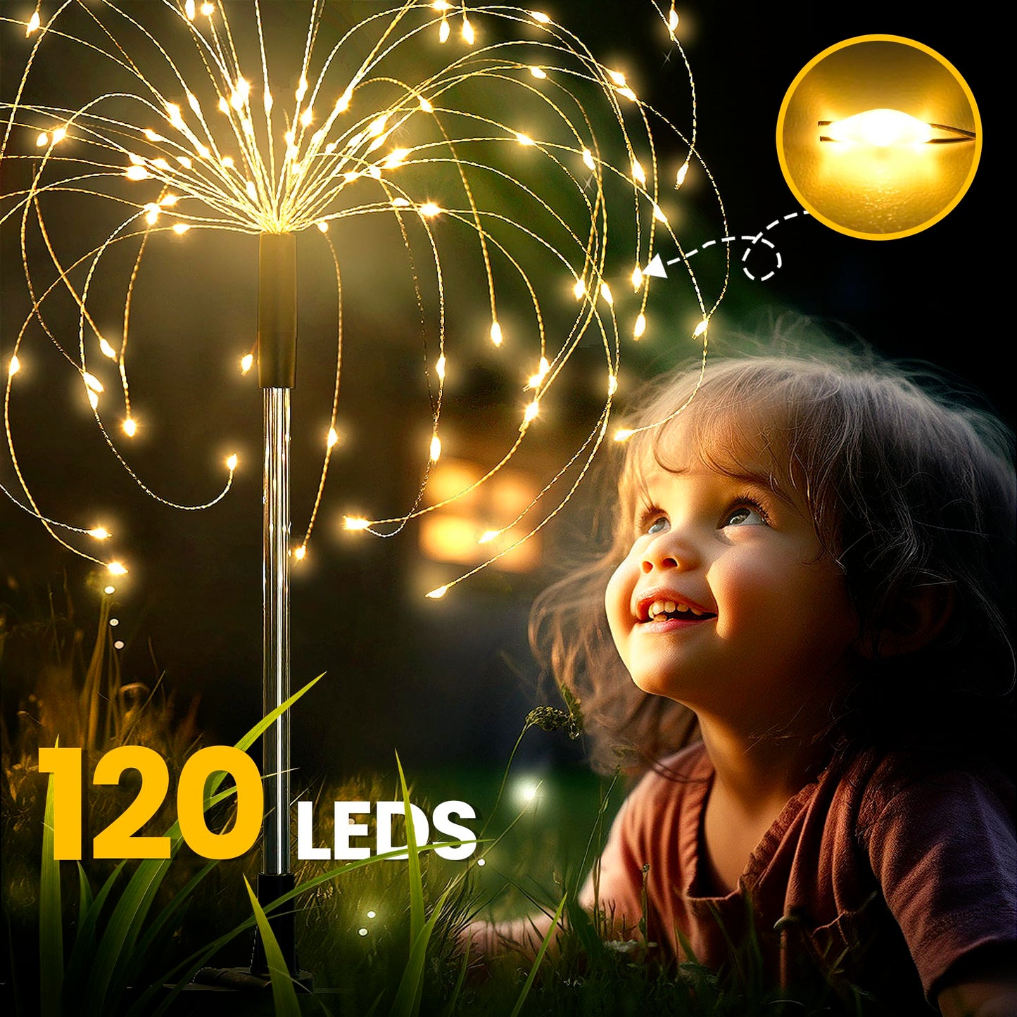 GIGALUMI Garden Outdoor Decor Lights 120LED 2Pack, Solar Garden Lights for Yard Outside Fairy Decorative,Solar Powered for Yard Pathway Flowerbed Planter Balcony Patio Decor（Warm White） - CookCave