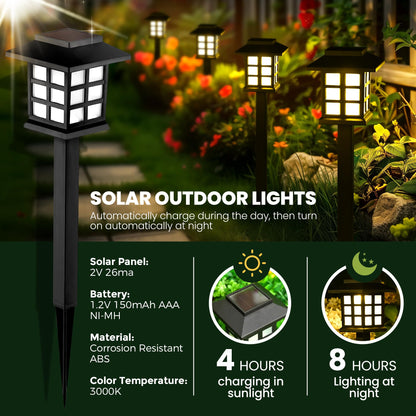 GIGALUMI Solar Outdoor Lights,12 Pack LED Solar Lights Outdoor Waterproof, Solar Walkway Lights Maintain 10 Hours of Lighting for Your Garden, Landscape, Path, Yard, Patio, Driveway - CookCave