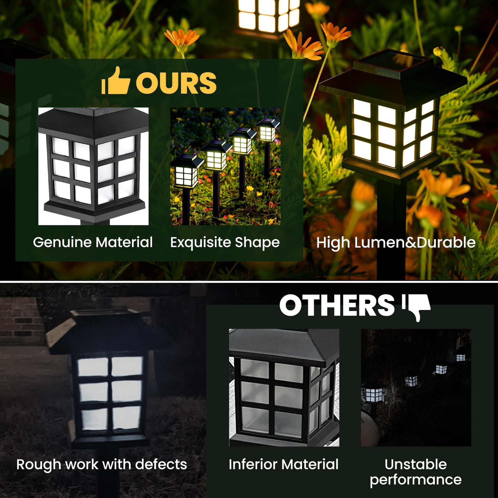 GIGALUMI Solar Outdoor Lights,12 Pack LED Solar Lights Outdoor Waterproof, Solar Walkway Lights Maintain 10 Hours of Lighting for Your Garden, Landscape, Path, Yard, Patio, Driveway - CookCave